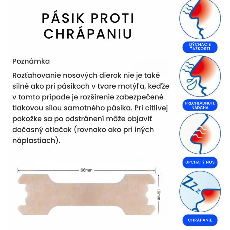 Sleeprs Komfortný nosový pásik – Ľahšie dýchanie, menej chrápania