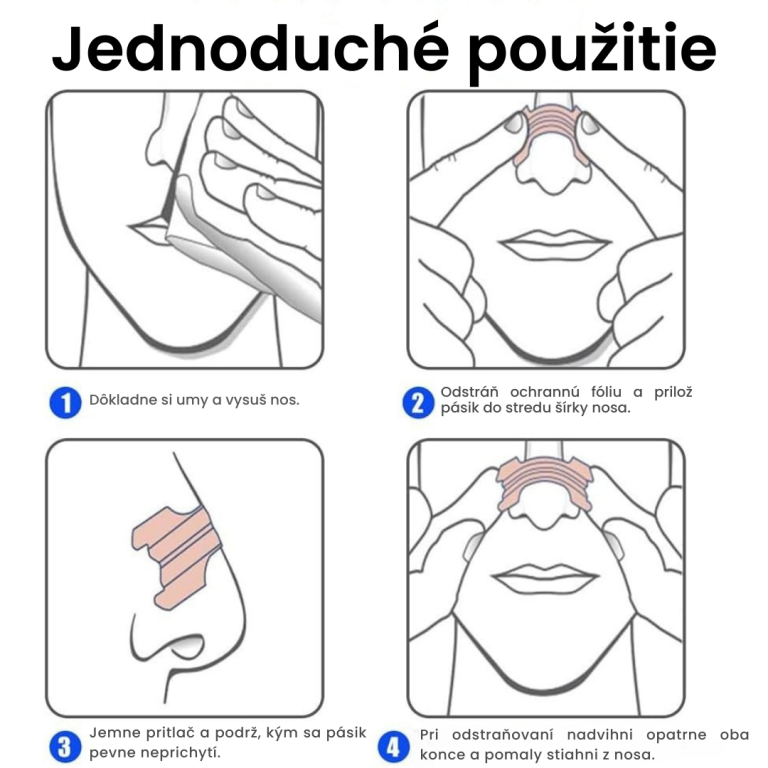 Sleeprs Komfortný nosový pásik – Ľahšie dýchanie, menej chrápania
