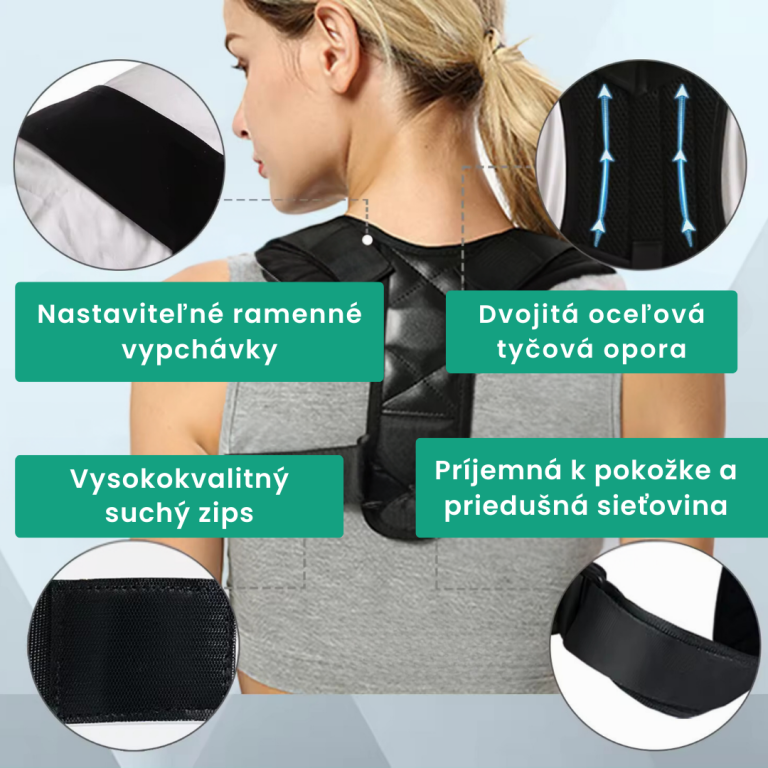 Sky Correcter nastaviteľný korektor držania tela – podporný pás na chrbát