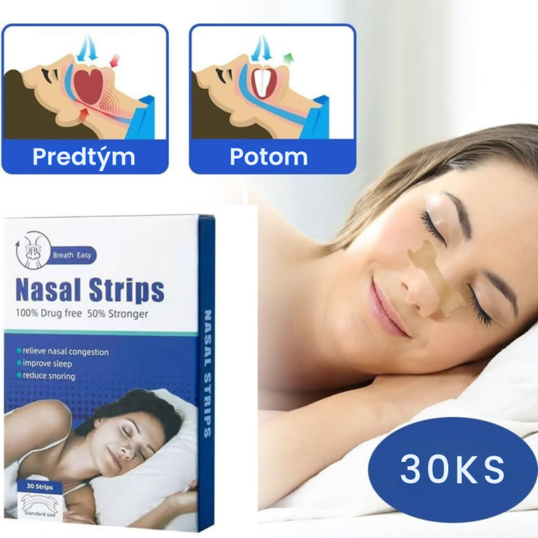 Sleeprs Komfortný nosový pásik – Ľahšie dýchanie, menej chrápania