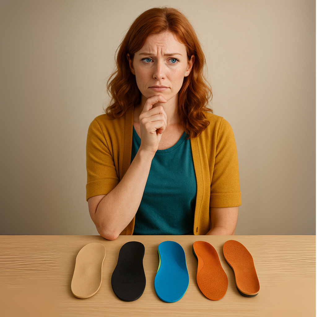 Ako si vybrať správnu ortopedickú vložku – kompletný sprievodca pre začiatočníkov - Nerozhodná žena pri výbere ortopedickej vložky do topánok